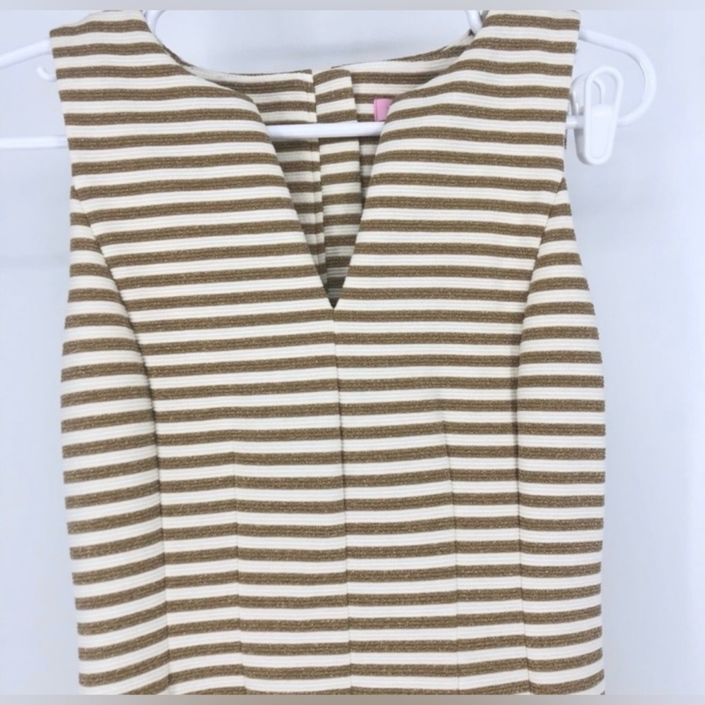 Lilly Pulitzer Tan and White Striped Mini Dress - Picture 6 of 14